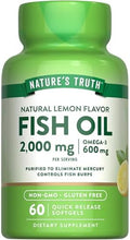Suplemento de Aceite de Pescado Omega 3 de Nature's Truth | 2000mg | 60 Cápsulas Blandas | EPA y DHA | Sabor a Limón | Sin OGM y Sin Gluten - imagen 1
