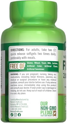 Suplemento de Aceite de Pescado Omega 3 de Nature's Truth | 2000mg | 60 Cápsulas Blandas | EPA y DHA | Sabor a Limón | Sin OGM y Sin Gluten - imagen 7