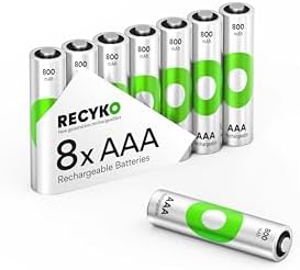 Baterías Recargables AAA RECYKO 800mAh – Pre-Cargadas – Reutilizables 1000+ Veces – Mantiene Carga Hasta 6 Años – Paquete de 8 - imagen 1