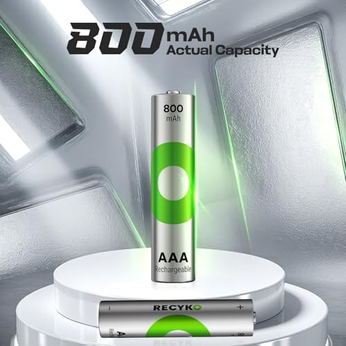Baterías Recargables AAA RECYKO 800mAh – Pre-Cargadas – Reutilizables 1000+ Veces – Mantiene Carga Hasta 6 Años – Paquete de 8 - imagen 2