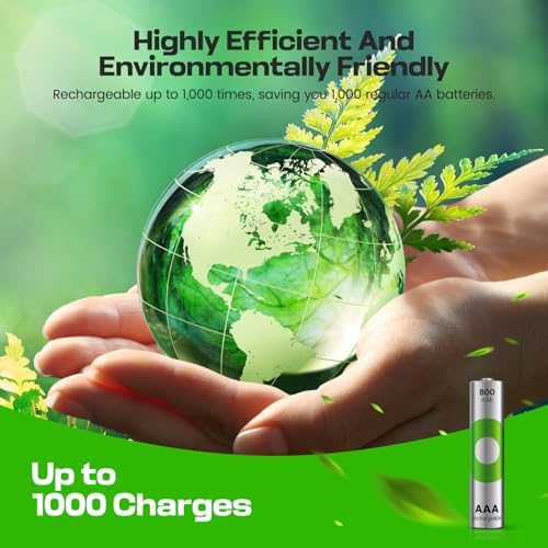 Baterías Recargables AAA RECYKO 800mAh – Pre-Cargadas – Reutilizables 1000+ Veces – Mantiene Carga Hasta 6 Años – Paquete de 8 - imagen 7