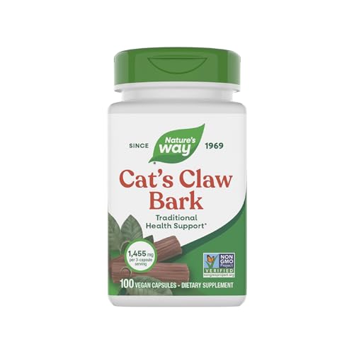 Garra de Gato de Nature's Way, Soporte de Salud Tradicional, 1,455 mg por 3 Cápsulas, 100 Cápsulas Veganas, Verificado Non-GMO (El Empaque Puede - imagen 3