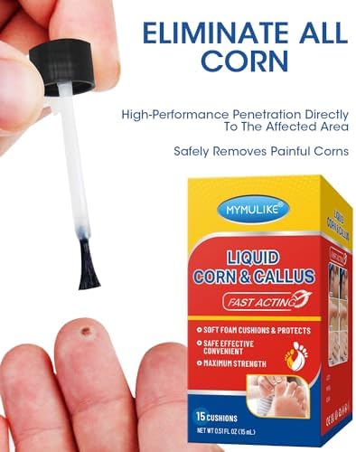 MYMULIKE Removedor de Maíz Líquido, Acción Rápida y Segura para Dedos, Extra Fuerte para Niños y Adultos, 15ml con 15 Almohadillas y 10 Aplicadores - imagen 3