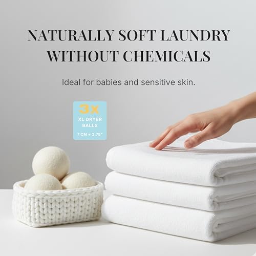 Pelotas de Secado de Lana XL – Suavizante Natural para Ropa – Reutilizables, Antiestáticas y Reducen el Tiempo de Secado – 100% Lana de Nueva Zelanda - imagen 2