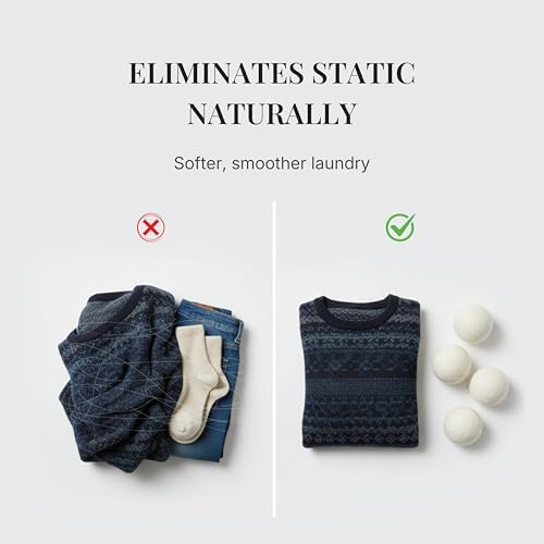 Pelotas de Secado de Lana XL – Suavizante Natural para Ropa – Reutilizables, Antiestáticas y Reducen el Tiempo de Secado – 100% Lana de Nueva Zelanda - imagen 4