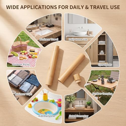 Soporte de Dientes de Bambú Natural - 2 Piezas, Estuche Reutilizable y Portátil con Tapa, Organizador para Viajes y Limpieza Personal - imagen 6