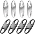 8 Piezas de Clips Antirrobo para Cremalleras con Doble Mosquetón de Aleación, Reemplazo para Cremalleras de Bolsa, Llave y Equipaje (Plateado+Negro) - imagen 1