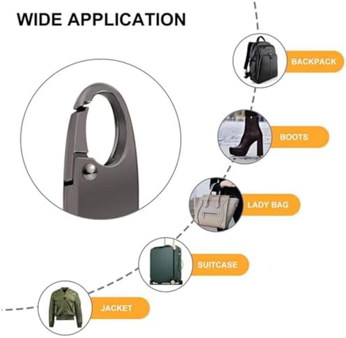 8 Piezas de Clips Antirrobo para Cremalleras con Doble Mosquetón de Aleación, Reemplazo para Cremalleras de Bolsa, Llave y Equipaje (Plateado+Negro) - imagen 2