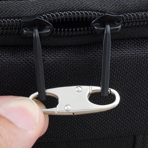 8 Piezas de Clips Antirrobo para Cremalleras con Doble Mosquetón de Aleación, Reemplazo para Cremalleras de Bolsa, Llave y Equipaje (Plateado+Negro) - imagen 6