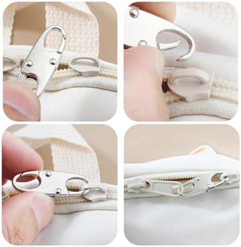 8 Piezas de Clips Antirrobo para Cremalleras con Doble Mosquetón de Aleación, Reemplazo para Cremalleras de Bolsa, Llave y Equipaje (Plateado+Negro) - imagen 7