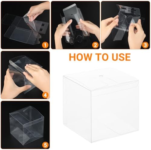 Cajas de Regalo Transparentes Wizia de 20 Piezas para Manzanas de Caramelo, 4x4x4 Pulgadas, Contenedores Plásticos para Postres, Fiestas y Regalos - imagen 7
