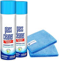 Limpiador de Vidrios World Group Packing Solutions, Espuma Limpiadora 19oz - Paquete de 2 - Aroma Fresco - Incluye 2 Paños de Microfibra - imagen 1