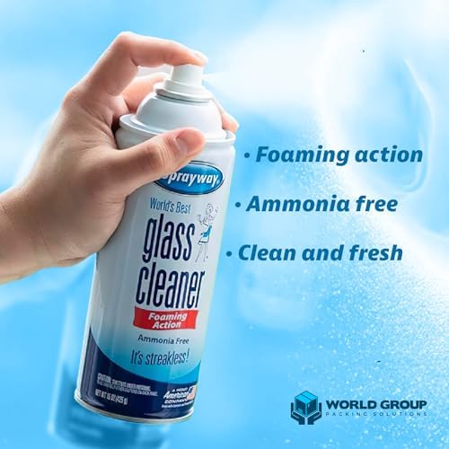 Limpiador de Vidrios World Group Packing Solutions, Espuma Limpiadora 19oz - Paquete de 2 - Aroma Fresco - Incluye 2 Paños de Microfibra - imagen 4