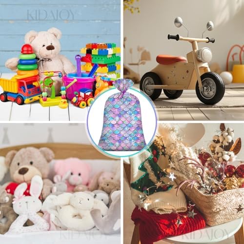 KIDAJOY 1 Pz Bolsa de Regalo Plástica Extra Grande Sirena Arcoíris 56x 36 Jumbo para Fiestas de Cumpleaños de Niñas Sirena - imagen 4