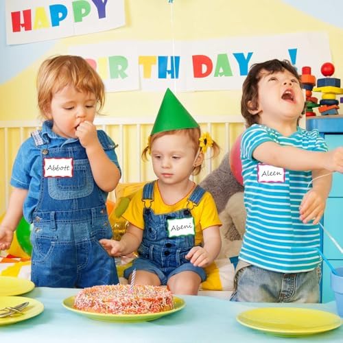Etiquetas de Nombre en Stickers 3.5x2.25 pulgadas, 400 Piezas, 8 Colores con Borde Ondulado, Ideal para Niños, Aula, Oficina y Conferencias - imagen 3