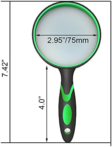 Lupa de Mano 10X Antisísmica de 75mm con Mango de Goma Antideslizante para Lectura, Ciencia y Observación de Insectos - Ideal para Niños y Adultos - imagen 6