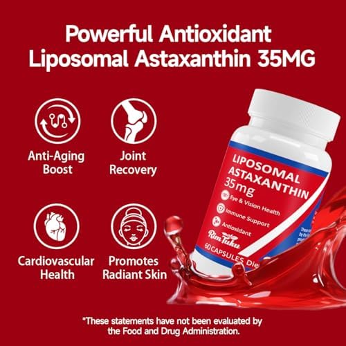 Suplemento de Astaxantina Liposomal 35mg - Poderoso Antioxidante para Piel, Articulaciones y Ojos - Fórmula Natural Antienvejecimiento con - imagen 4