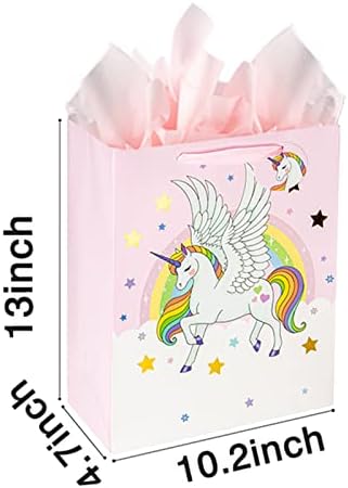 Bolsa de Regalo Grande Laidans de 13 con Unicornio para Cumpleaños de Niñas y Baby Shower, Incluye Papel de Seda, 1 Paquete - imagen 2