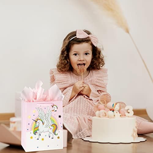 Bolsa de Regalo Grande Laidans de 13 con Unicornio para Cumpleaños de Niñas y Baby Shower, Incluye Papel de Seda, 1 Paquete - imagen 5