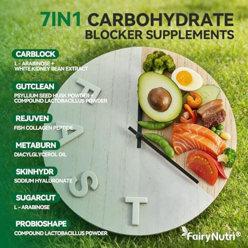 Suplemento Metabólico Fairynutri L-Arabinosa 7 en 1 | Extracto de Frijol Blanco, Colágeno y Probióticos | Apoyo para Control de Carbohidratos, - imagen 5