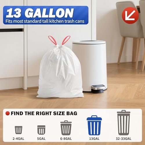 Bolsas de Basura WINNER de 13 Galones, 20 Piezas, con Cinta, Bolsas Blancas para Reciclaje, Esenciales para Cocina y Baño en Casa y Departamento - imagen 2
