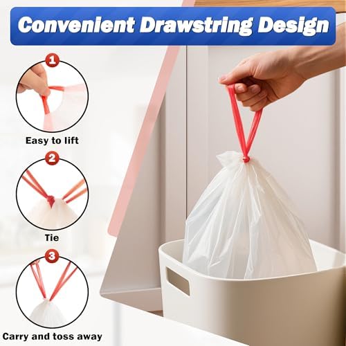 Bolsas de Basura WINNER de 13 Galones, 20 Piezas, con Cinta, Bolsas Blancas para Reciclaje, Esenciales para Cocina y Baño en Casa y Departamento - imagen 4