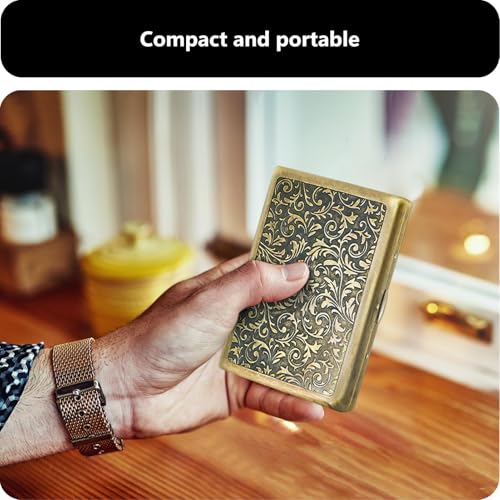 Estuche para Cigarrillos Roygra, Caja de Metal Vintage con Capacidad para 20 Cigarrillos, Accesorios para Fumar para Hombres y Mujeres, Tamaños - imagen 4