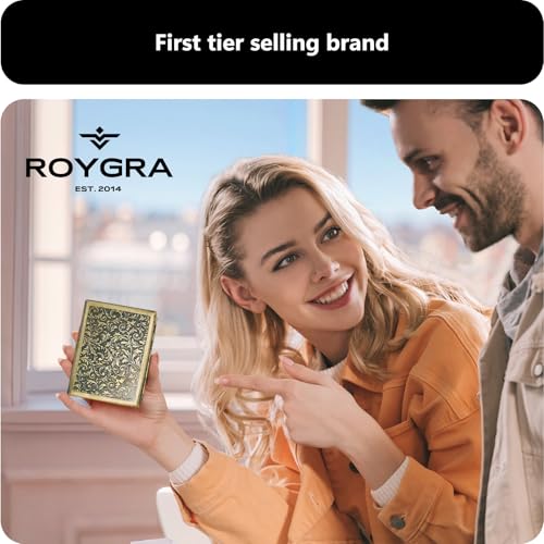Estuche para Cigarrillos Roygra, Caja de Metal Vintage con Capacidad para 20 Cigarrillos, Accesorios para Fumar para Hombres y Mujeres, Tamaños - imagen 6