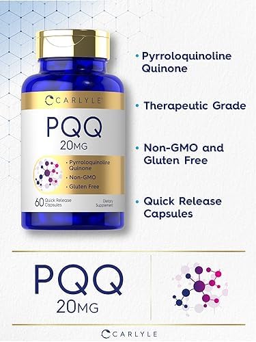Suplemento Carlyle PQQ 20 mg | 60 Cápsulas | Sin OGM y Libre de Gluten - imagen 4