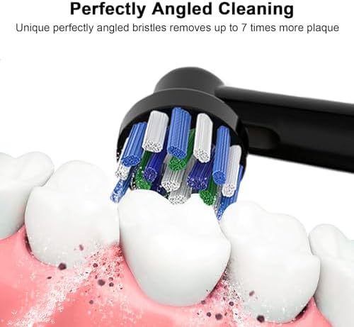 Cabezas de Repuesto Cross Clean para Cepillo de Dientes Eléctrico Braun Oral B - 8 Piezas (4 Blancas y 4 Negras) - imagen 2
