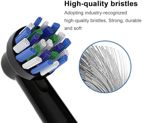 Cabezas de Repuesto Cross Clean para Cepillo de Dientes Eléctrico Braun Oral B - 8 Piezas (4 Blancas y 4 Negras) - imagen 3
