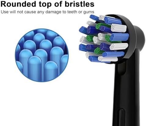 Cabezas de Repuesto Cross Clean para Cepillo de Dientes Eléctrico Braun Oral B - 8 Piezas (4 Blancas y 4 Negras) - imagen 4