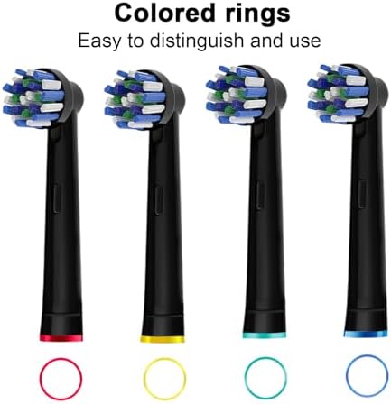 Cabezas de Repuesto Cross Clean para Cepillo de Dientes Eléctrico Braun Oral B - 8 Piezas (4 Blancas y 4 Negras) - imagen 6