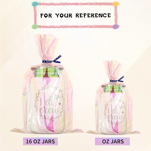 Bolsitas de Celofán Iridiscentes Woric de 150 Piezas con Cintas 6x9 Pulgadas, Bolsas Transparentes para Fiestas, Regalos de Cumpleaños y Baby Showers - imagen 4