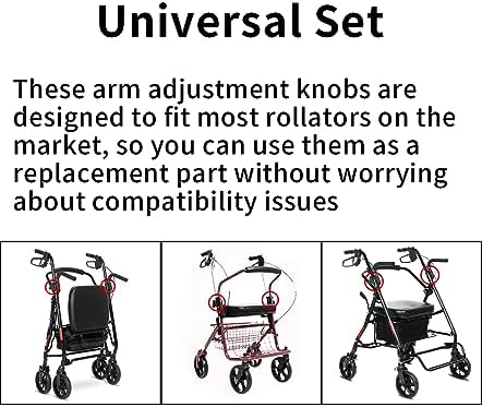 Repuesto de Perilla Toeloioh Universal para Andador Rodante, Andador Plegable, Andador Manual, Perilla de Aluminio de 3 Puntos, Accesorios Generales - imagen 3