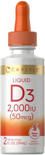 Carlyle Gotas Líquidas de Vitamina D3 | 2000 IU (50 mcg) | 2 oz | Suplemento de Vitamina D para Adultos | Vegetariano, No GMO y Sin Gluten - imagen 1