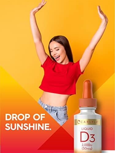 Carlyle Gotas Líquidas de Vitamina D3 | 2000 IU (50 mcg) | 2 oz | Suplemento de Vitamina D para Adultos | Vegetariano, No GMO y Sin Gluten - imagen 6