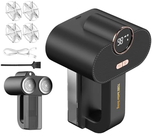 Desfibradora Eléctrica Recargable, Quitapelusas para Suéter, Doble Motor, Cuchillas Reemplazables, Pantalla LED, 3 Velocidades, Luz Auxiliar, para - imagen 1