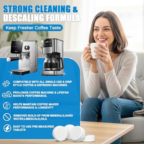 Tabletas Desincrustantes YoLandBuild para Cafeteras - 24 Piezas, Limpiador para Keurig, Nespresso, Ninja, Delonghi, Miele, Desincrustante para - imagen 2