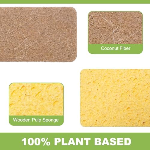 Yolaist Paquete de 12 Esponjas de Limpieza Sin Rayones, Esponjas Naturales Biodegradables para Cocina, Ideal para Utensilios y Platos - imagen 2