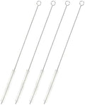 Cepillo Limpiador de Popotes Juvale - 12 Pulgadas, Plateado y Blanco, Paquete de 4 - Cepillo de Acero Inoxidable para Botellas y Tubos con Punta de - imagen 1
