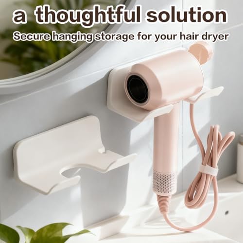 Soporte de Secador de Pelo Universal Mioluo, Montaje en Pared, Organizador de Cable, Autoadhesivo sin Perforación para Baño (1PCS, Blanco) - imagen 2