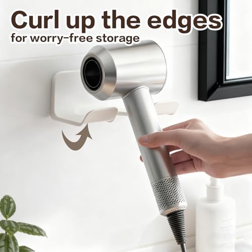 Soporte de Secador de Pelo Universal Mioluo, Montaje en Pared, Organizador de Cable, Autoadhesivo sin Perforación para Baño (1PCS, Blanco) - imagen 6