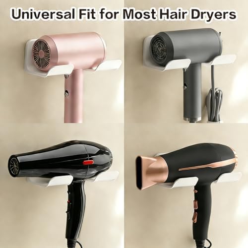Soporte de Secador de Pelo Universal Mioluo, Montaje en Pared, Organizador de Cable, Autoadhesivo sin Perforación para Baño (1PCS, Blanco) - imagen 7
