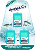 Mountain Breeze Higienizante Bucal Sin Azúcar, Strips de Menta Especiada (24 Strips por Cassette) - Paquete de 1 (3 Cassettes) NUEVO - imagen 1