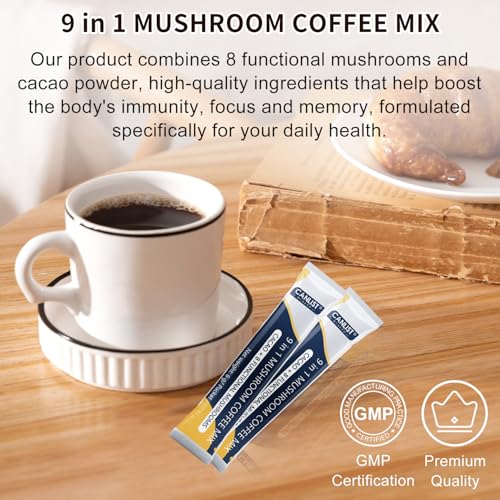 CANLIST Café Orgánico 9 en 1 en Polvo de Hongo con Melena de León, Chaga, Cordyceps, Reishi y Shiitake para Enfoque Cognitivo, Soporte Inmunológico y - imagen 6