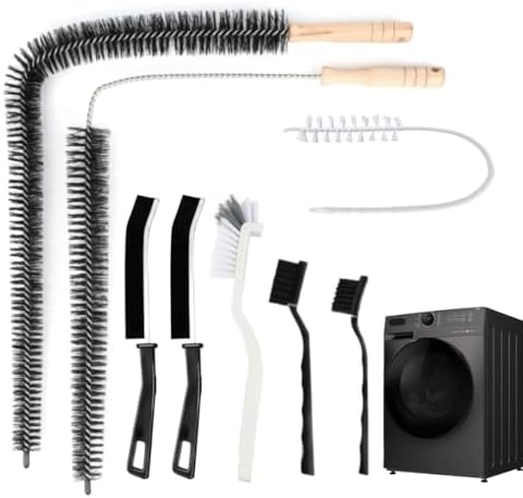 Juego de 8 Piezas de Cepillos para Limpiar Lavadoras, Kit de Limpiador de Ventilación de Secadora, Cepillo para Goma de Lavadora de Carga Frontal, - imagen 1