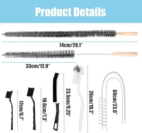 Juego de 8 Piezas de Cepillos para Limpiar Lavadoras, Kit de Limpiador de Ventilación de Secadora, Cepillo para Goma de Lavadora de Carga Frontal, - imagen 2