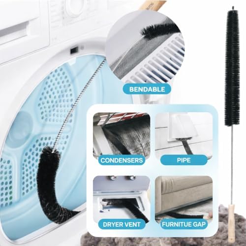 Juego de 8 Piezas de Cepillos para Limpiar Lavadoras, Kit de Limpiador de Ventilación de Secadora, Cepillo para Goma de Lavadora de Carga Frontal, - imagen 4