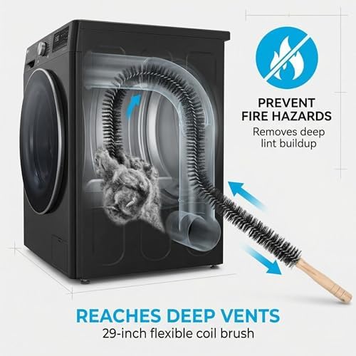 Juego de 8 Piezas de Cepillos para Limpiar Lavadoras, Kit de Limpiador de Ventilación de Secadora, Cepillo para Goma de Lavadora de Carga Frontal, - imagen 8